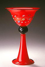 Red Blossom Chalice by Ken Hanson and Ingrid Hanson (Art Glass Sculpture)