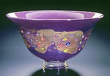 Hyacinth Blossom Bowl by Ken Hanson and Ingrid Hanson (Art Glass Bowl)