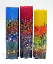 Garden Cylinder by Ken Hanson and Ingrid Hanson (Art Glass Vase)