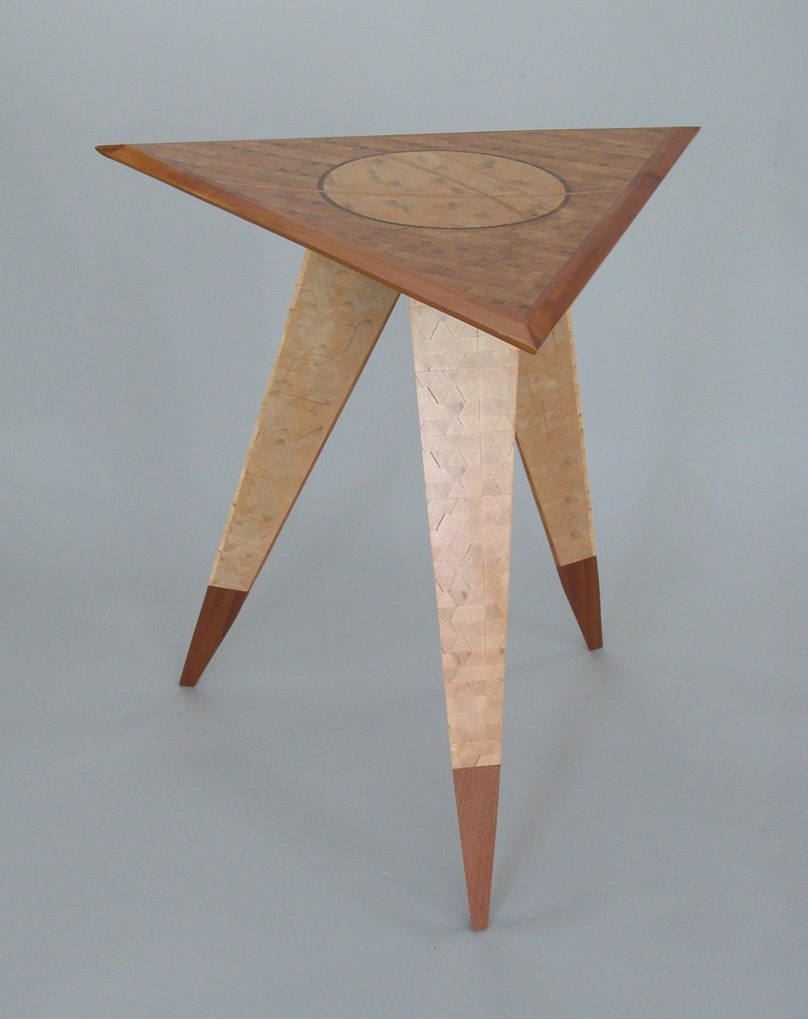 Triangle Table 2 By Charles Adams Wood, Triangle Lamp Table