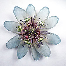 Passion Flower Brooch by Sarah Cavender (Metal Brooch)