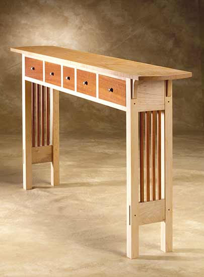 prairie sofa table by chris horney wood sofa / hall table