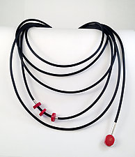 Fun with Coral Necklace II by Dagmara Costello (Rubber & Stone Necklace)