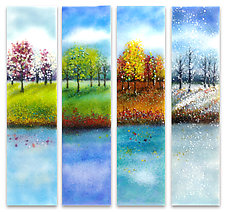 Four Seasons Glass Wall Art by Anne Nye (Art Glass Wall Art)