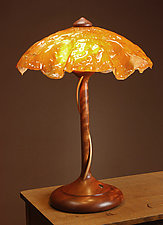 Single Tendril Table Lamp by Clark Renfort (Wood Table Lamp)