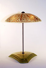 Sunburst Bowl Table Lamp by George Scott (Art Glass Table Lamp)