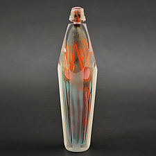 Fire Series Bottle by Steven Main (Art Glass Bottle)