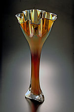 Gold Luster Flower by Jonathan Winfisky (Art Glass Vase)