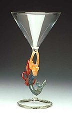 Mermaid Ascending (Redhead Martini) by Milon Townsend (Art Glass Drinkware)