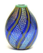 Cobalt Dichroic Vase by Ken Hanson and Ingrid Hanson (Art Glass Vase)
