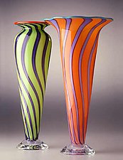 Cane Vase and Cone by Ken Hanson and Ingrid Hanson (Art Glass Vase)