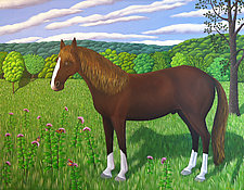 Horse, Milkweed & Monarchs by Jane Troup (Giclee Print)