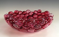 Schiuma Vetro Terrina in Cranberry by Jennifer Nauck (Art Glass Bowl)