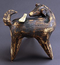 Hitching a Ride by Cathy Broski (Ceramic Sculpture)