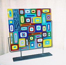 Collage with Drawings by Barbara Galazzo (Art Glass Sculpture)