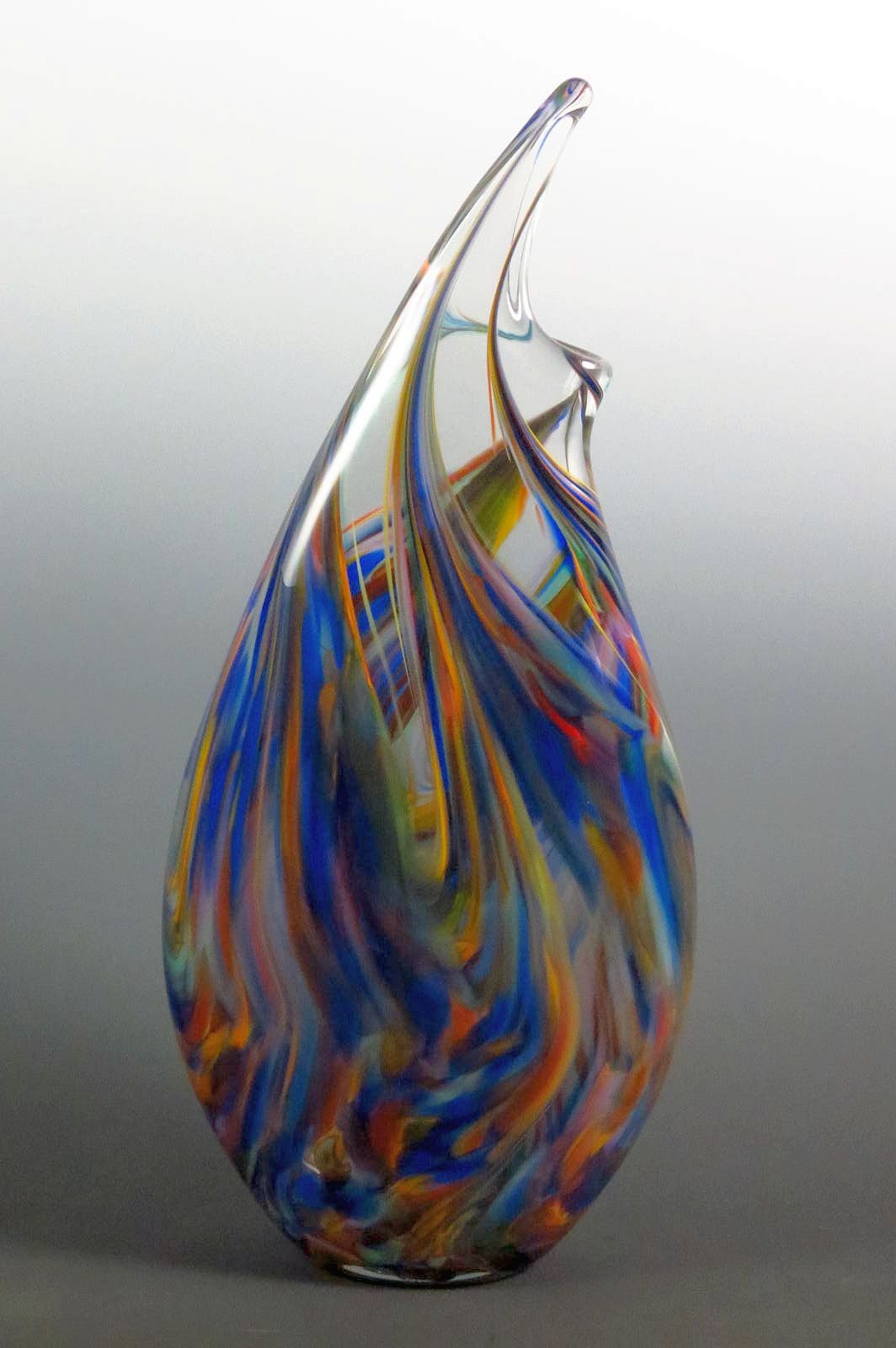 Rainbow Wave Vase by Mark Rosenbaum (Art Glass Vase) | Artful Home