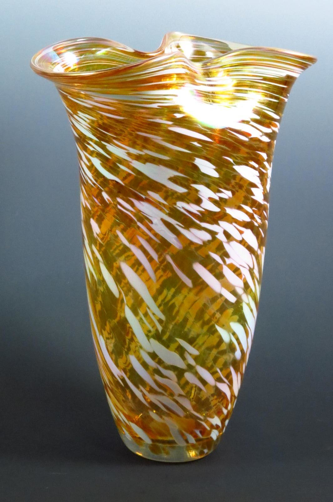 Gold Rowena Vase by Mark Rosenbaum (Art Glass Vase) | Artful Home