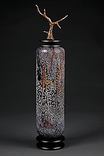 Grana Mali Zlato: Topaz Gold Tall Cylinder by Eric Bladholm (Art Glass Vessel)