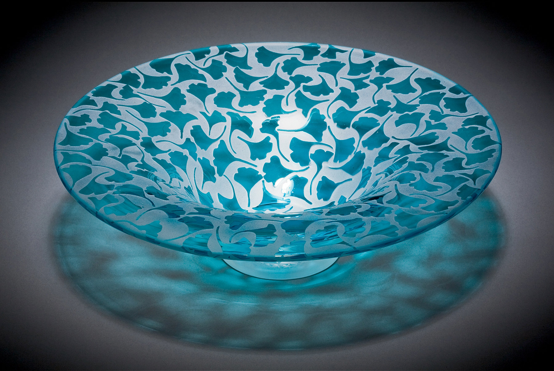 Elasticity booklet pine tree Ginkgo Bowl by Lisa Tate (Art Glass Bowl) | Artful Home