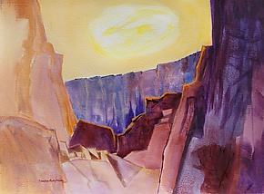 Canyon Sun by Sandra Humphries (Watercolor Painting)