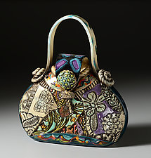 Medium Ceramic Pocketbook by Gail Markiewicz (Ceramic Sculpture)