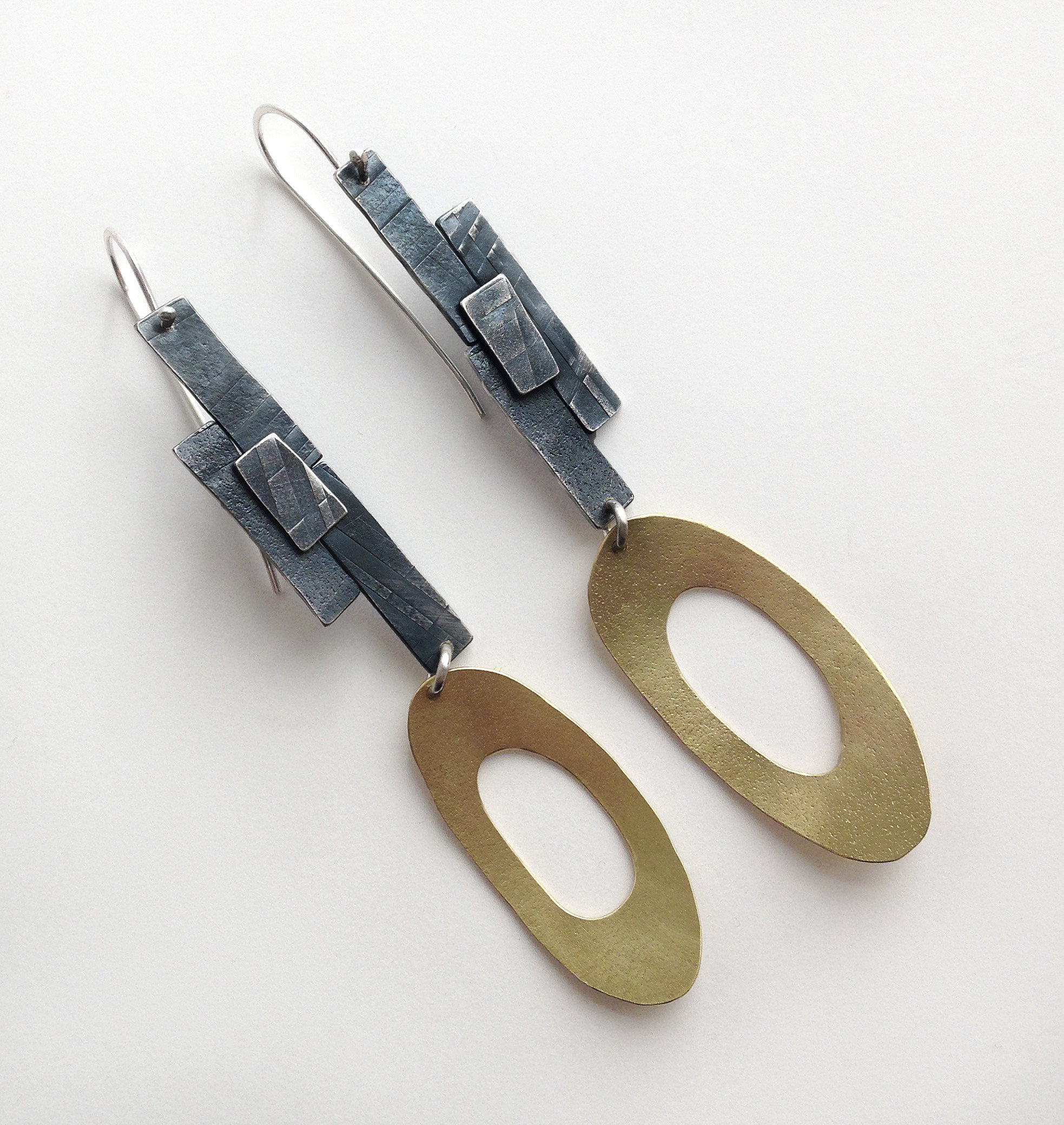 Sticks and Stones Earrings by Jane Pellicciotto (Silver & Bronze ...