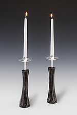 Faceted Candlesticks by Nicole and Harry Hansen (Metal Candleholder)