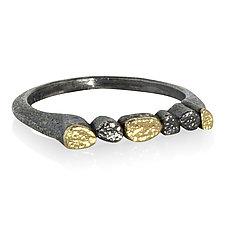 Sculpted Thin Ring by Rona Fisher (Gold & Silver Ring)