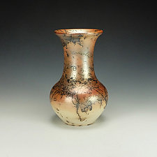 Horsehair Raku Jar by Lance Timco (Ceramic Vase)