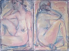 Two Nudes by Elisa Root (Oil Painting)