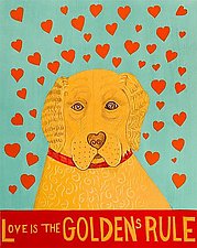 Love is the Golden's Rule by Stephen Huneck (Giclee Print)
