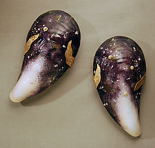 Grand Moules in Purple by Michael Dupille (Art Glass Wall Sculpture)