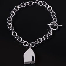 Open House Toggle Bracelet by Diana Eldreth (Silver & Ceramic Bracelet)
