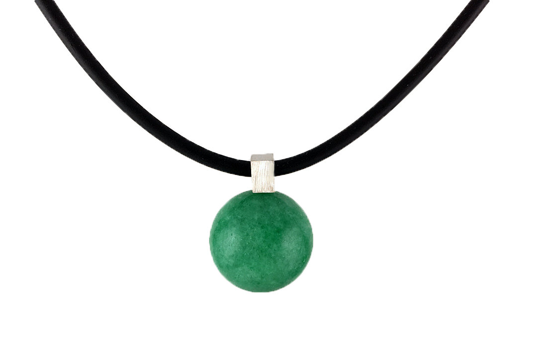 Jade Silver Bail Pendant by Claudia Endler (Silver & Stone Necklace) |  Artful Home