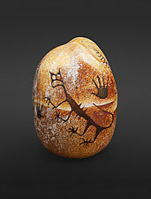 Petroglyph Rock—Cougar by Richard Satava (Art Glass Paperweight)