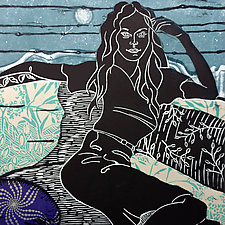 Languid by Ouida Touchon (Linocut Print)