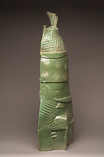 Green Tower by Ted Sutherland (Ceramic Sculpture)