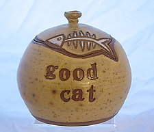 Good Cat Treat Jar by Lulu Ceramics (Ceramic Jar)