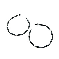 Twist Large Hoop Earrings by Karin Jacobson (Silver Earrings)