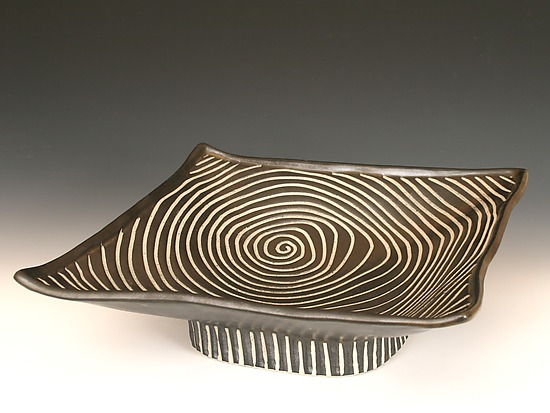 Square Pedestal Tray by Larry Halvorsen (Ceramic Tray) | Artful Home