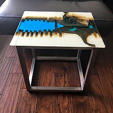 Lucid Accent Table by Sarinda Jones (Art Glass Side Table)