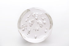 Clear Paperweight with Bubbles by Benjamin Silver (Art Glass Paperweight)