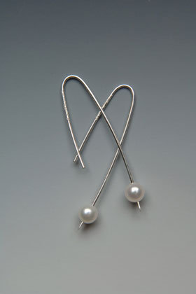 Simply Pearl by Lonna Keller (Silver & Pearl Earrings) | Artful Home