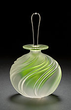Apple Green Swirl by Mary Angus (Art Glass Perfume Bottle)