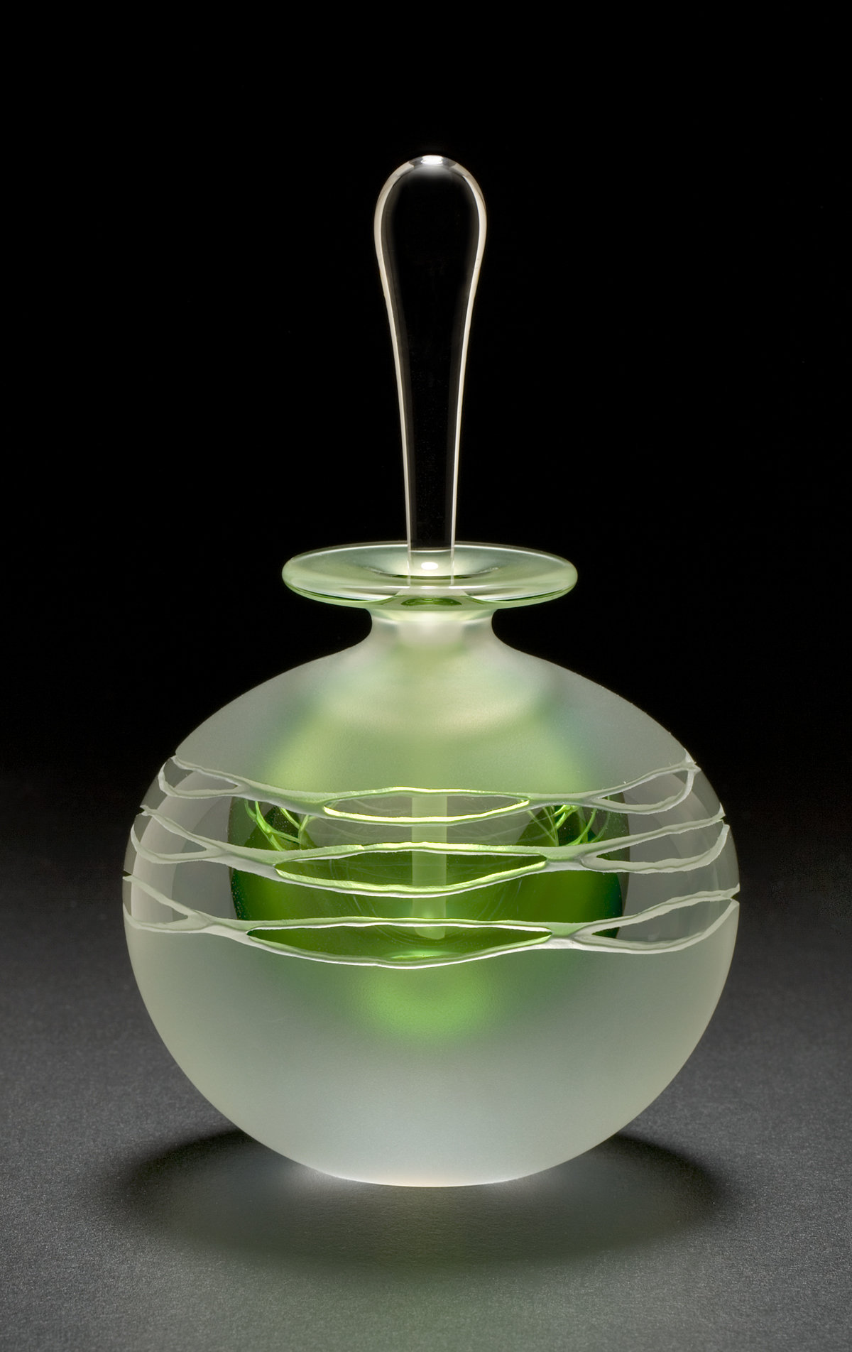 Green Wave by Mary Angus (Art Glass Perfume Bottle