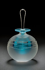 Teal Wave by Mary Angus (Art Glass Perfume Bottle)