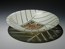 Amber Feathers Bowl by Patti Hegland and Dave Hegland (Art Glass Bowl)