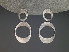 Carved Ovals Earrings by Heather Guidero (Silver Earrings)