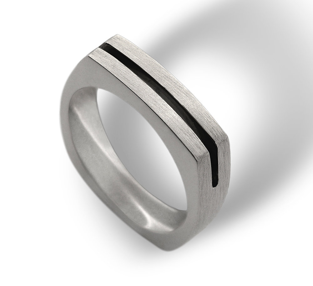Men's Parallel Arc Ring by Claudia Endler (Gold Wedding Band) | Artful Home