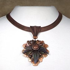 Maple Leaf Pendant Necklace by Sarah Cavender (Metal Necklace)